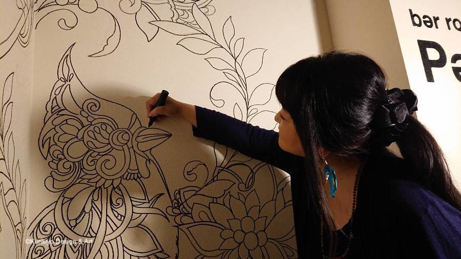 栗清デザイン　壁画　北新地