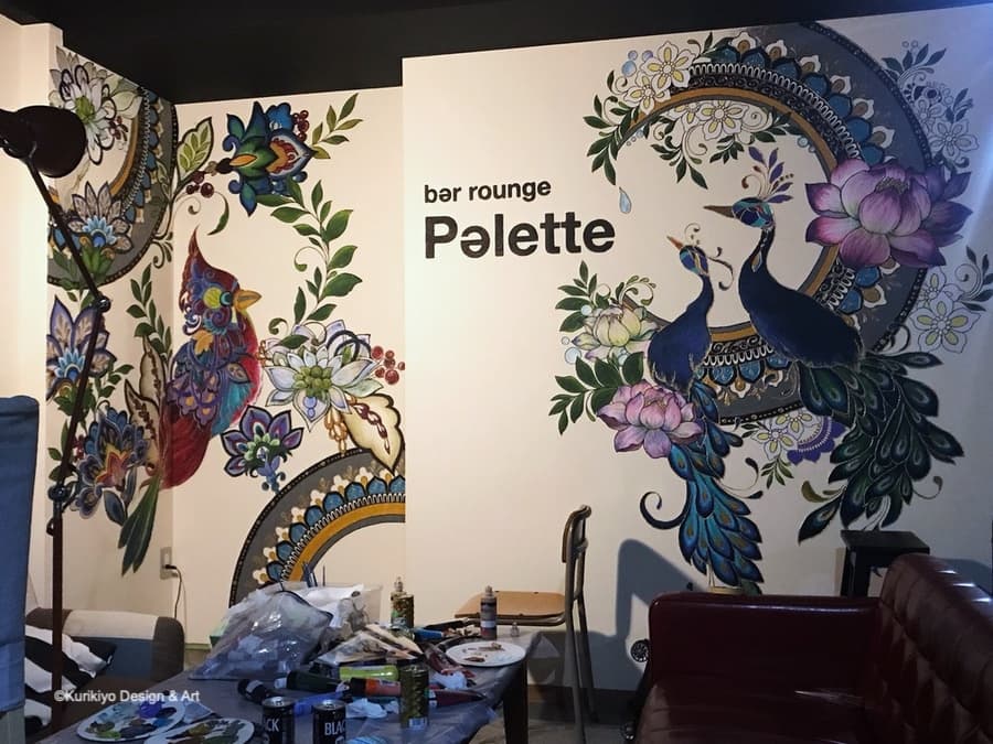 栗清デザイン　壁画　北新地